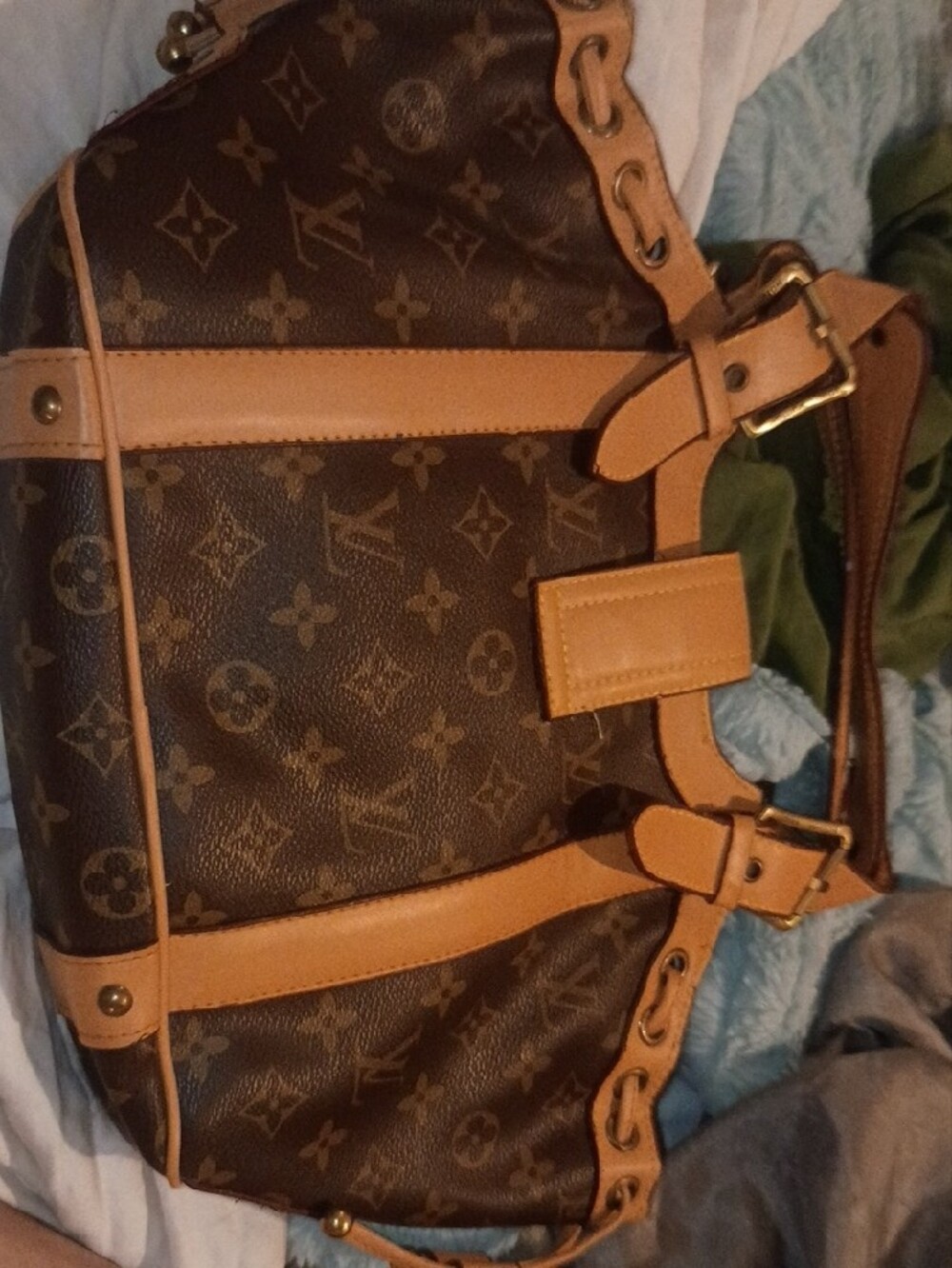 Louis Vuitton Monogram Canvas Buckle Tote in Brown and Tan Leather - Picture 3 of 5